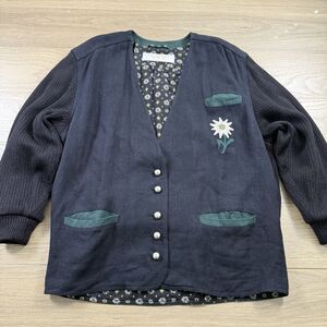Serles Jacket Women 14 Cotton Linen Wool Sleeves Embroidered Flower Autria